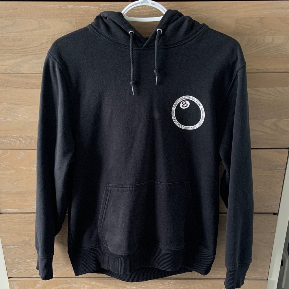 Black Stussy 8 Ball Hoodie